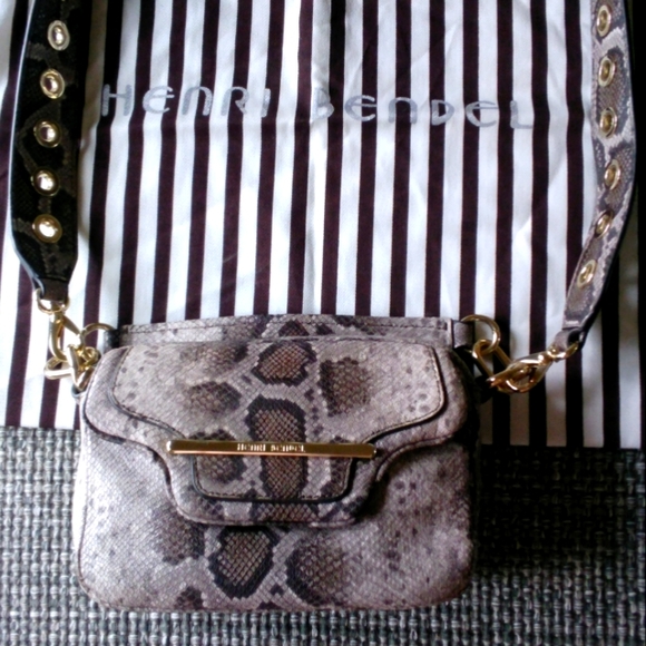 henri bendel Handbags - Henri Bendel Rare Snakeskin Convertible Handbag